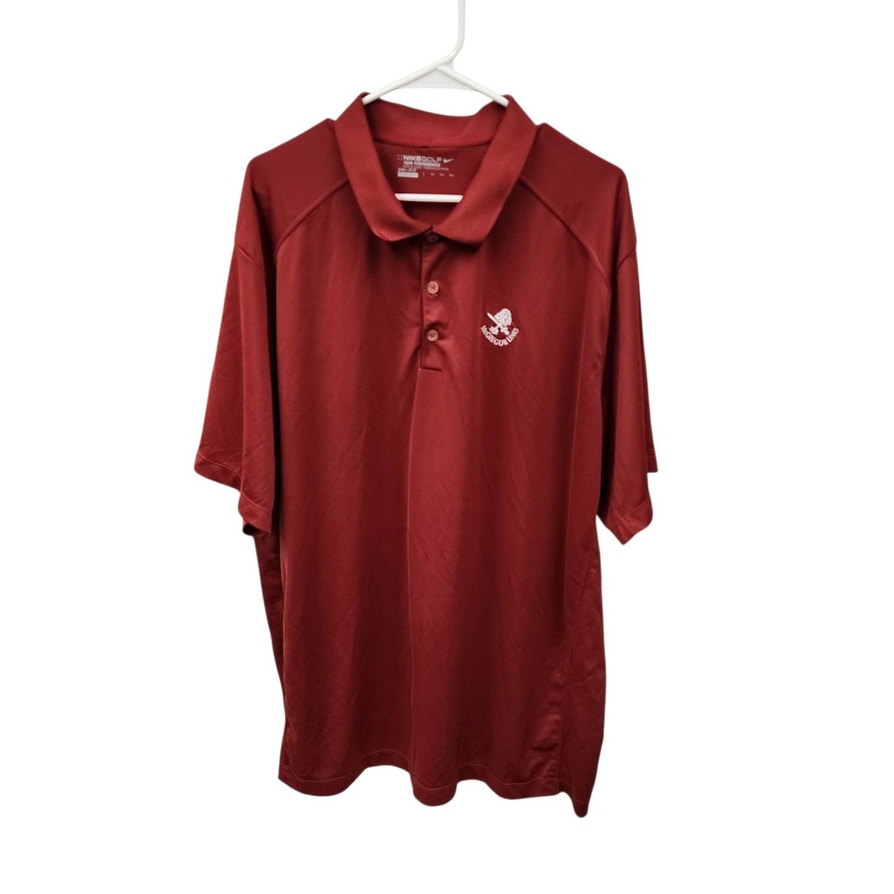 Nike McGregor Links Wilton New York Dri-Fit Red Polo Golf Shirt Size 3XL